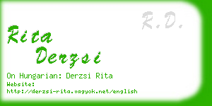 rita derzsi business card